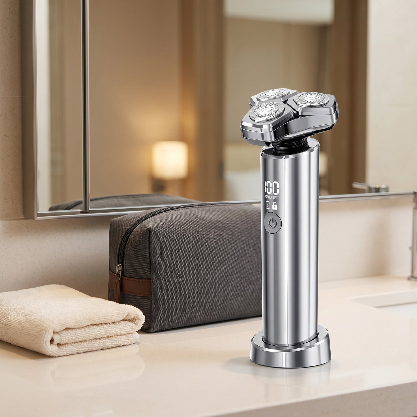 3-Head Magnetic Rotary Electric Shaver & Grooming Kit