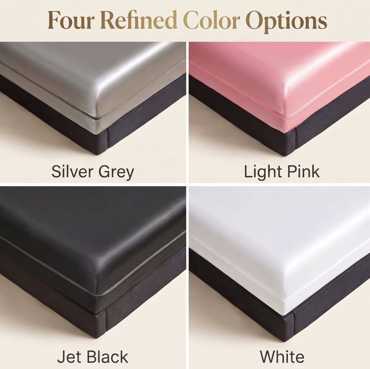6-Sided Satin Zipper Mattress Encasement with Deep Pocket Fit