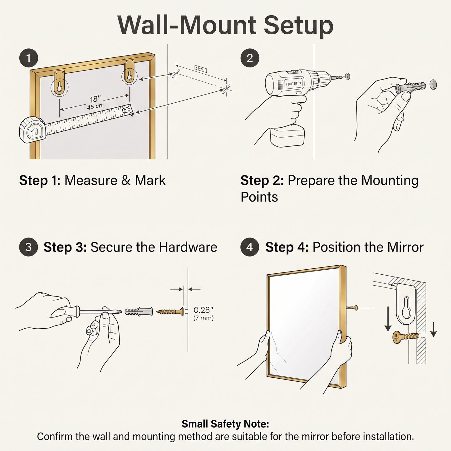 64" Full Length Aluminum Frame Floor & Wall Mirror