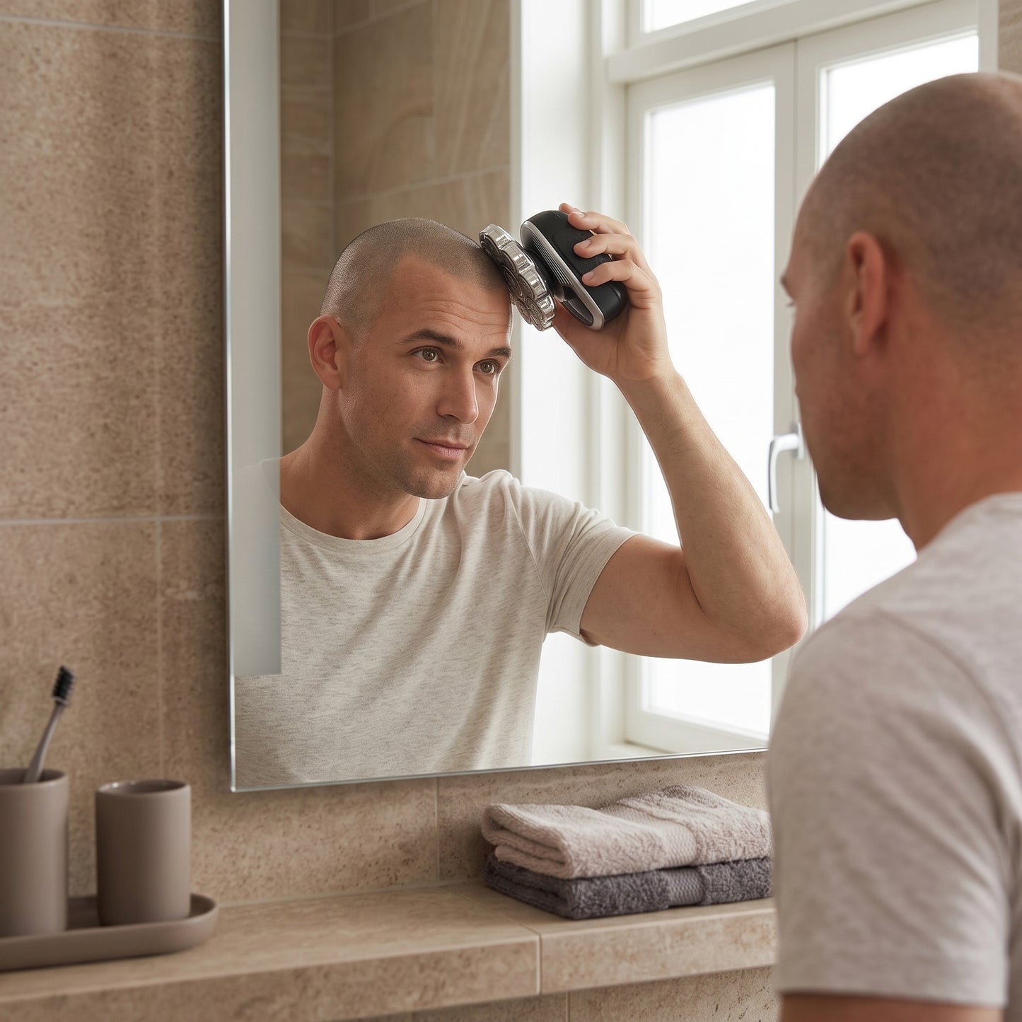 9-Head 5-in-1 Electric Head Shaver for Men - Wet & Dry Rotary Razor