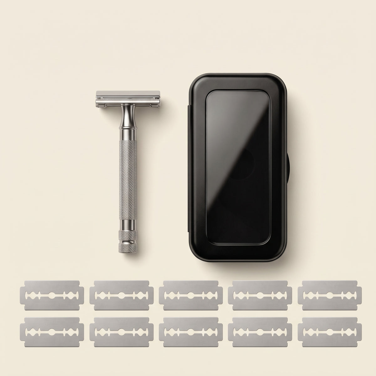 Butterfly Twist-to-Open Double Edge Safety Razor with Travel Case