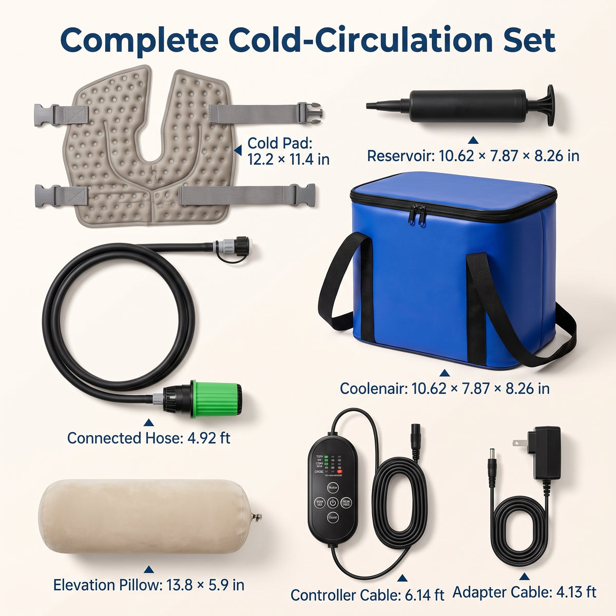 Circulating Cold-Compression System with Leg Elevation Pillow