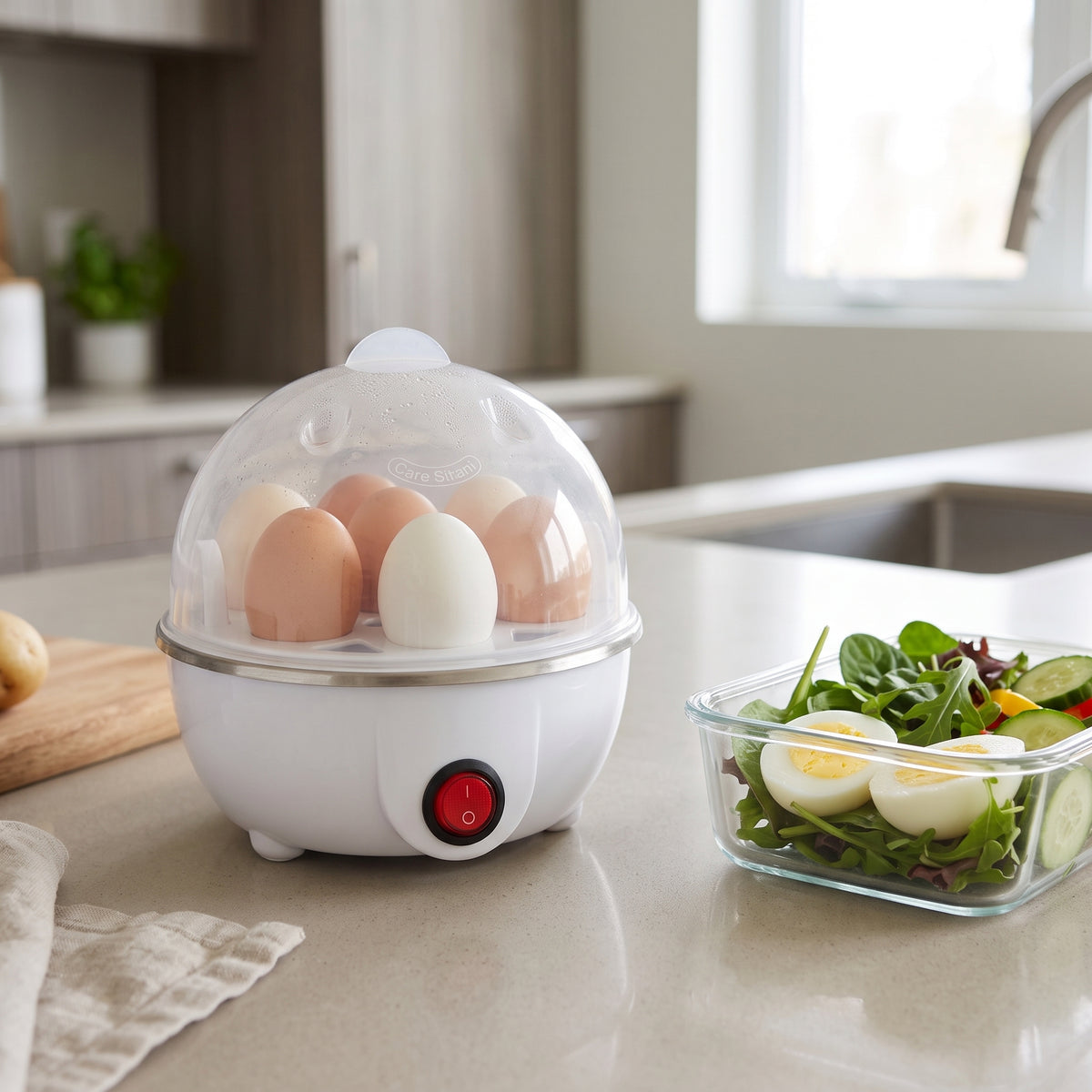 Compact 7-Egg Electric Steamer with Automatic Shutoff
