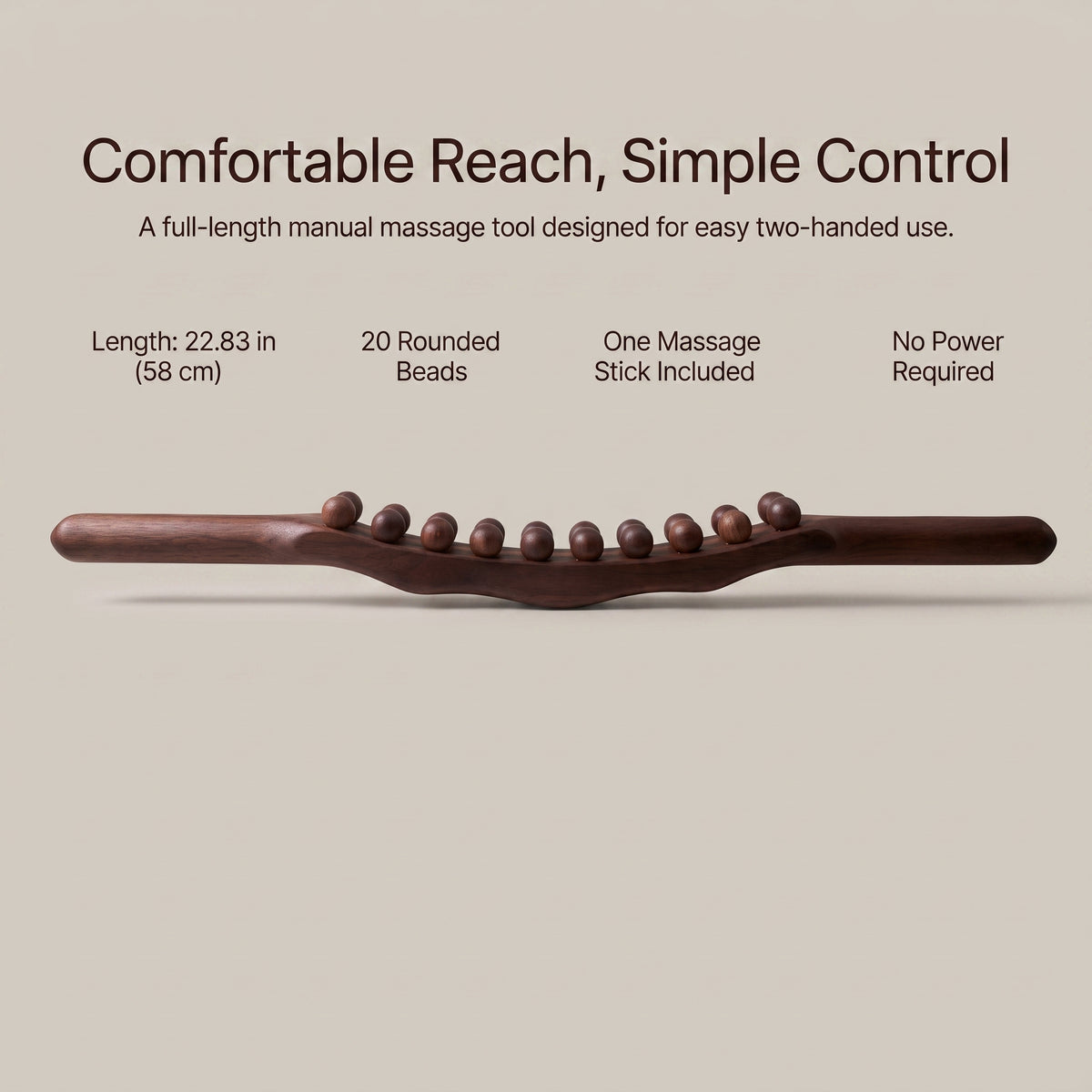 Double-Row Wooden Bead Body Massage Stick