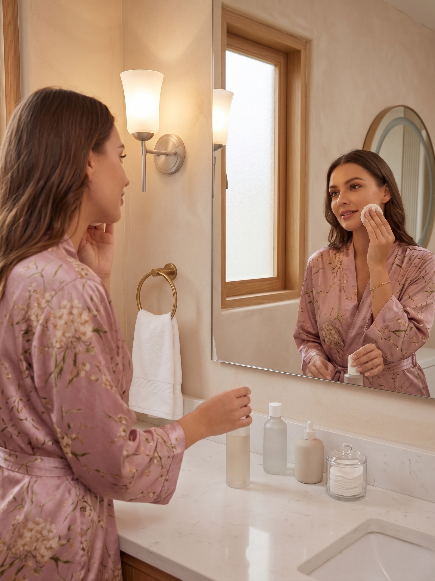 Silk-Feel Satin Lounge Robe