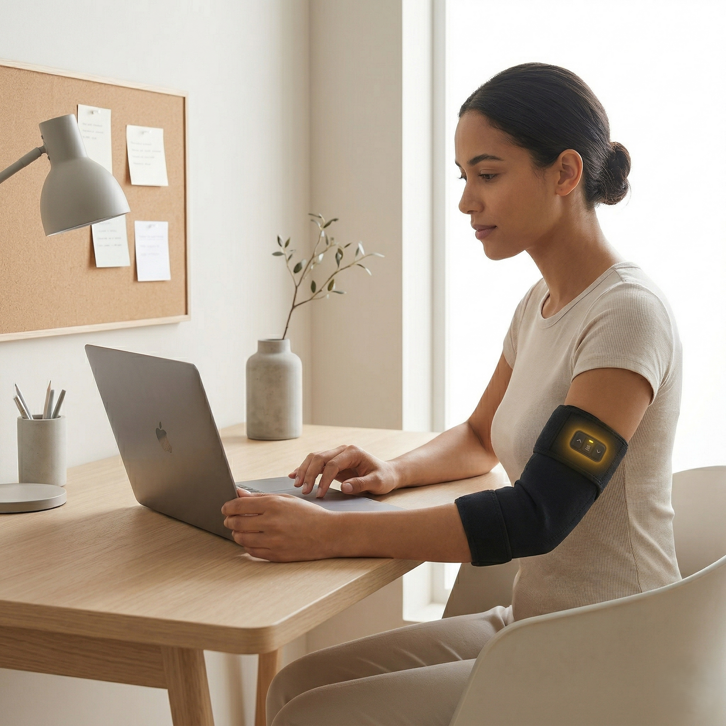 Heated Compression Elbow Sleeve with Adjustable Warmth & Massage Modes