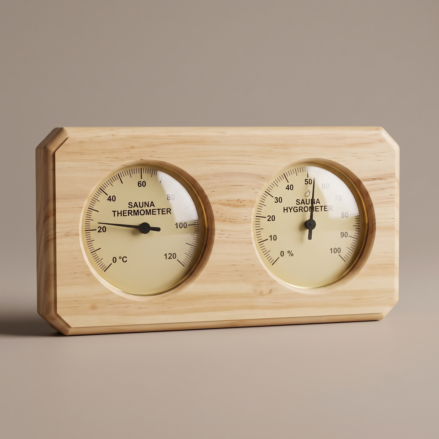 Wooden Sauna Thermometer & Hygrometer 2-in-1 Wall Gauge