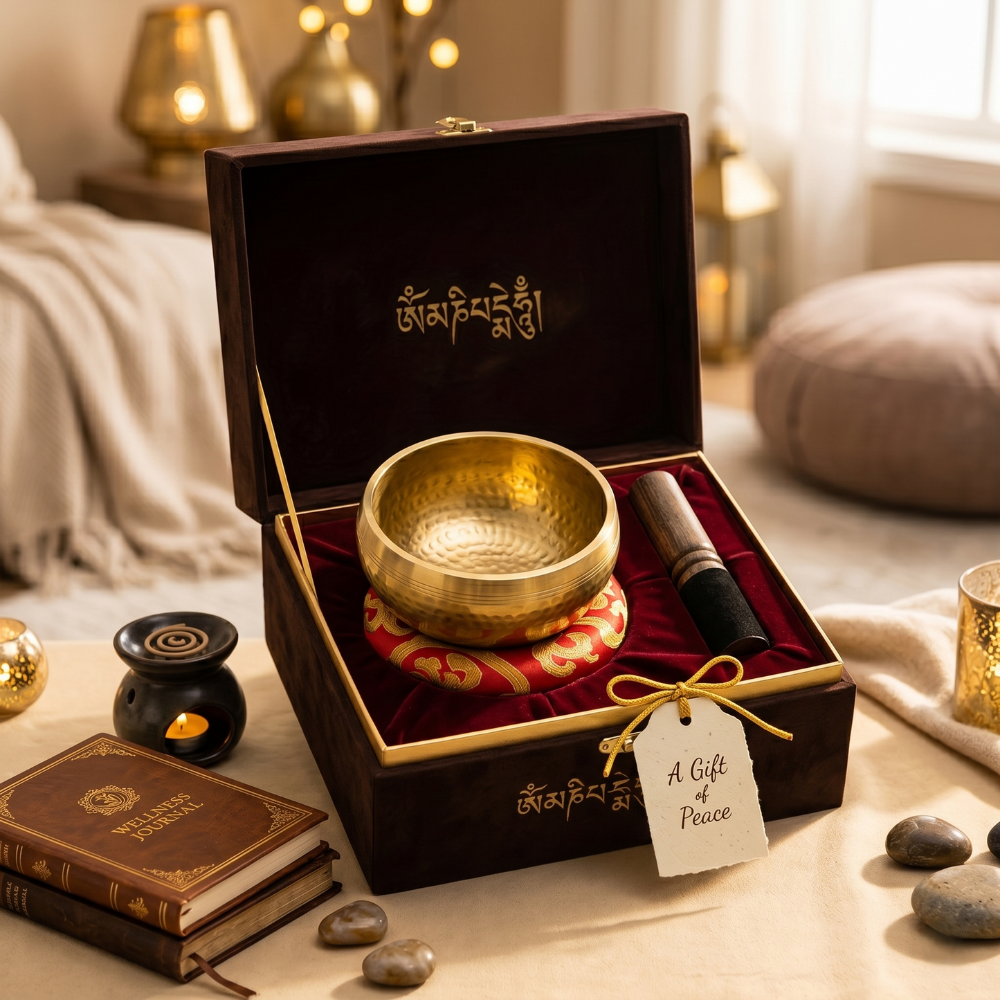 Handcrafted Tibetan Singing Bowl Meditation Set