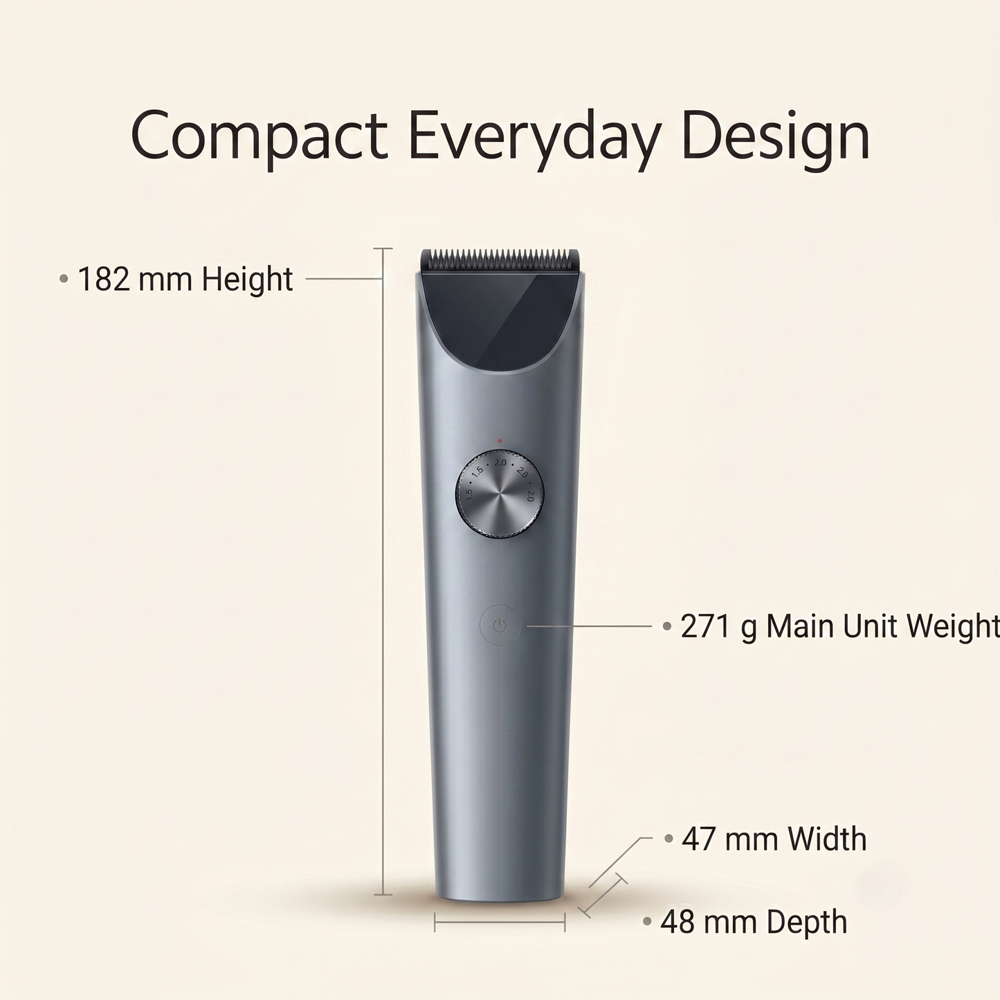 Cordless Waterproof Hair Clipper with Adjustable Length Control