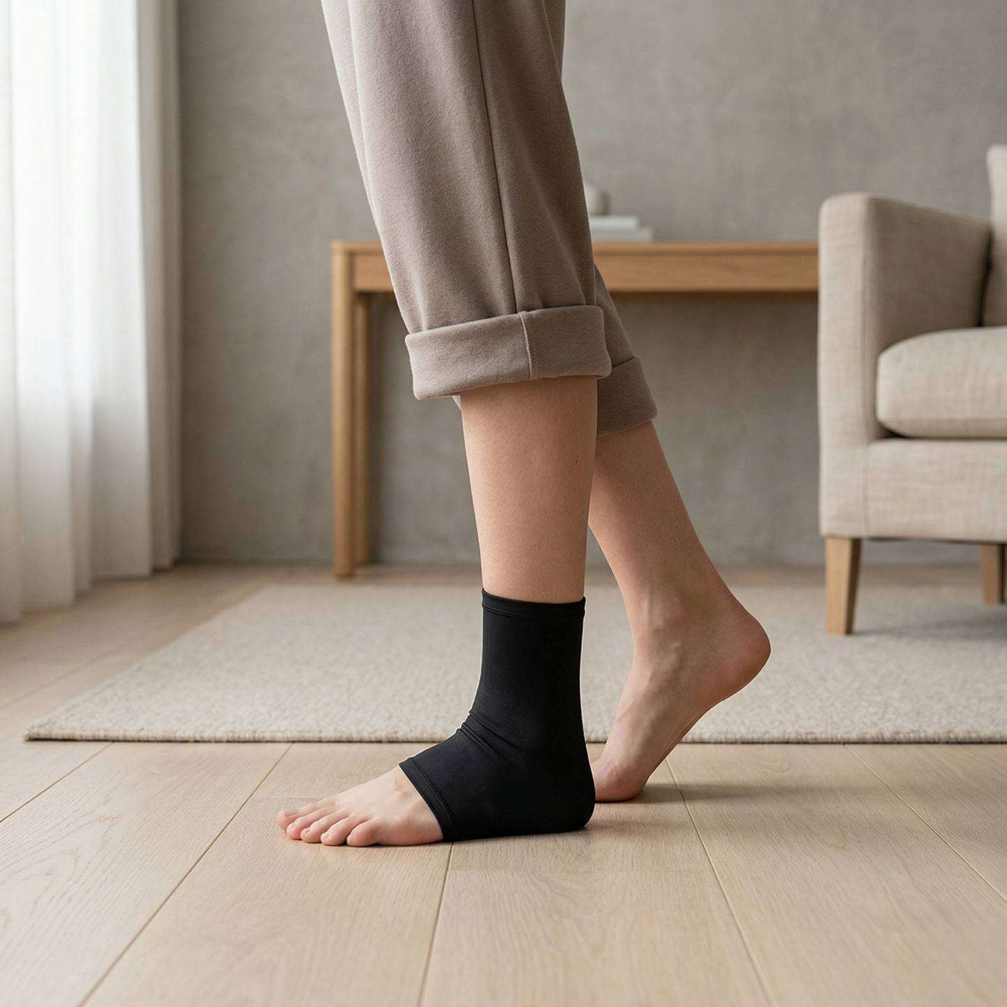 Cooling Compression Ankle Sleeve with Flexible Support & Reusable Gel Insert