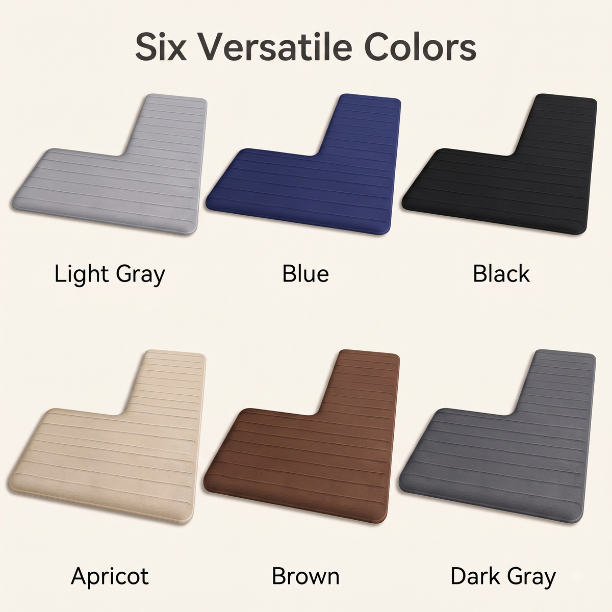L-Shaped Absorbent Non-Slip Bathroom Floor Mat