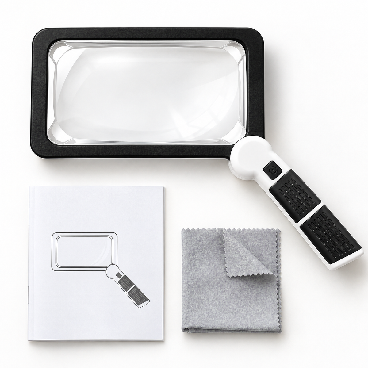 5X Large-View 48-LED Reading Magnifier with Adjustable Folding Handle