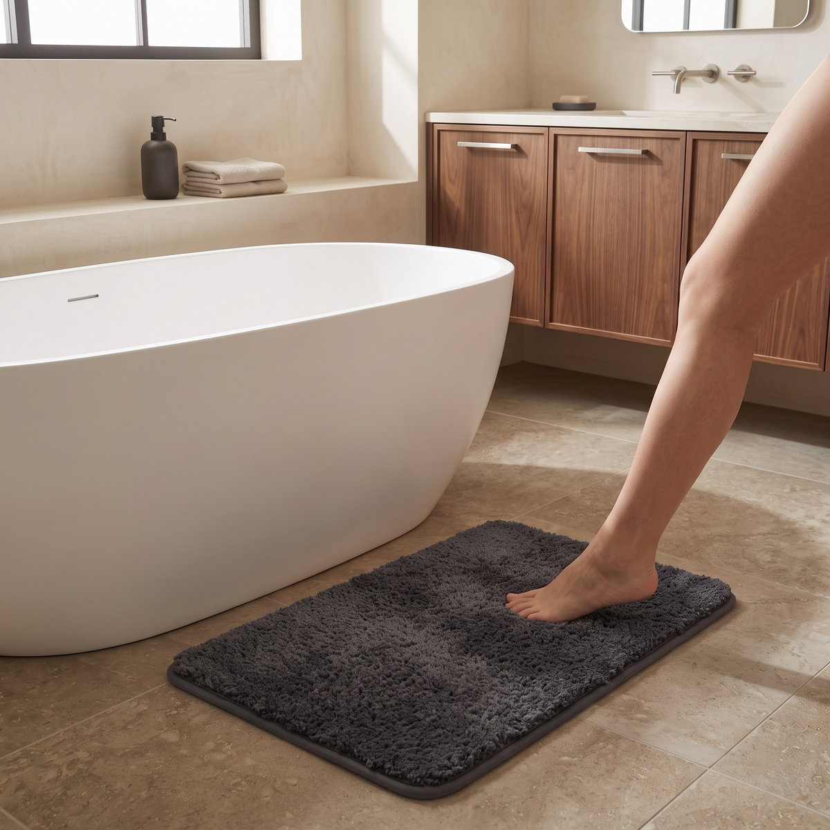Plush Absorbent Non-Slip Bathroom Floor Mat