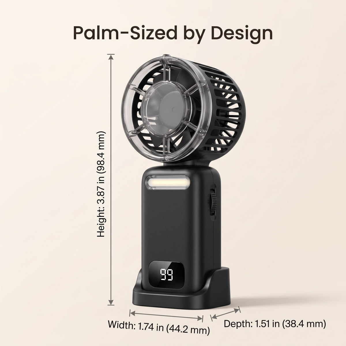 Portable Mini Rechargeable Handheld Fan with 1-199 Speed Control