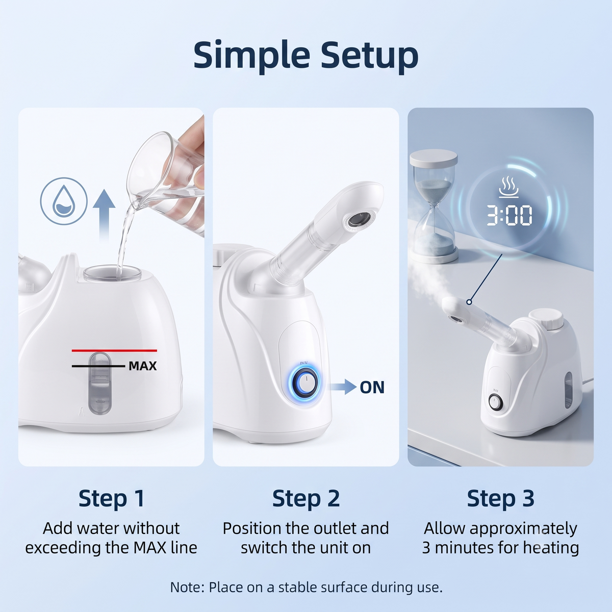 Rotatable Hot Mist Facial Steamer with Adjustable Extension Arm