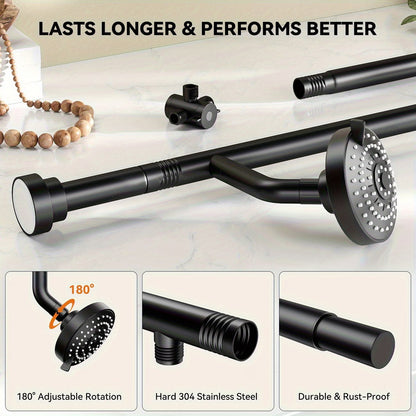 Luxury Dual Shower Head System For Couples – High Pressure Rainfall Spa Shower Kit With Adjustable Extension Bar