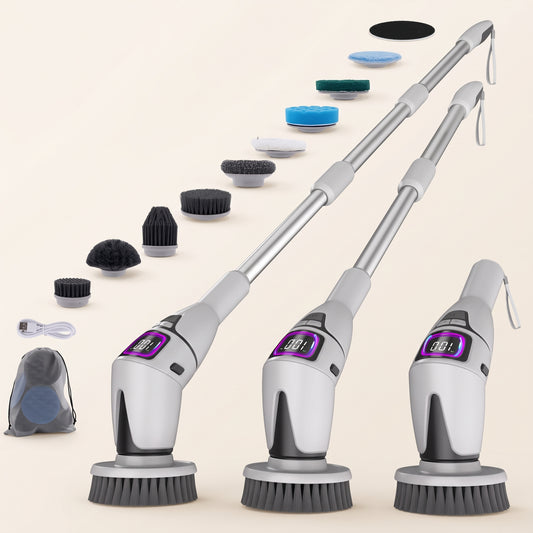 10-in-1 Electric Spin Scrubber with Adjustable Extension Handle