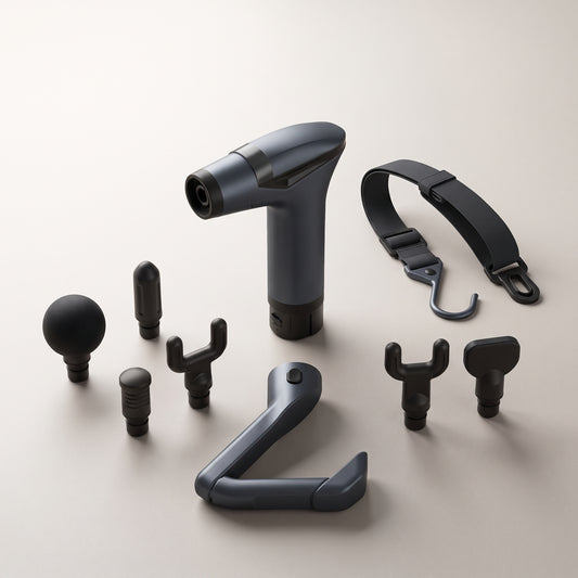 12-Speed Long-Reach Percussion Massage Gun with Detachable Handle