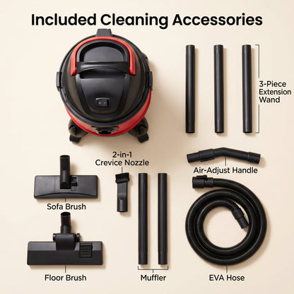 1200W 25L Wet/Dry/Blow Vacuum Cleaner with 5-Stage Filtration
