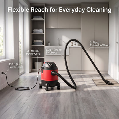 1200W 25L Wet/Dry/Blow Vacuum Cleaner with 5-Stage Filtration