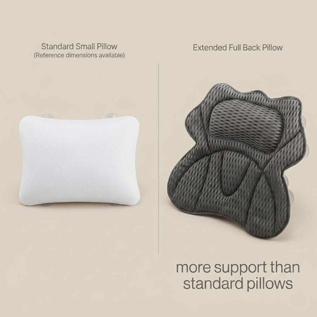Full Back & Neck Bath Support Pillow with Suction Grip