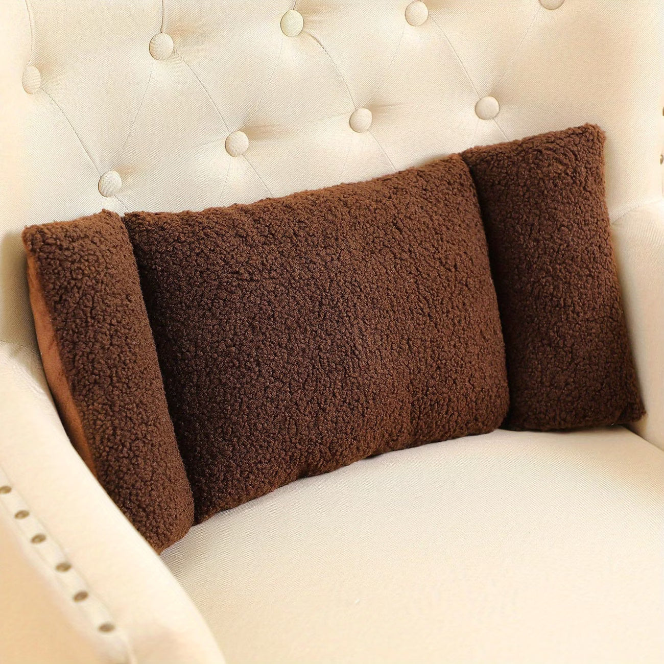 Sherpa Lumbar Support Pillow For Couch, Bed & Office Chair