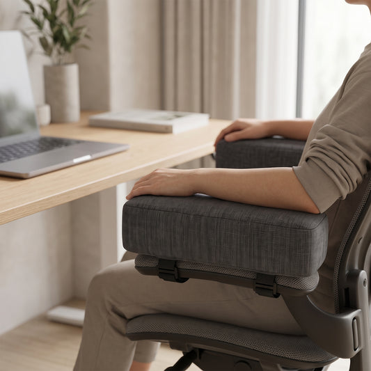 2-Piece Thick Foam Office Chair Armrest Pads with Washable Covers