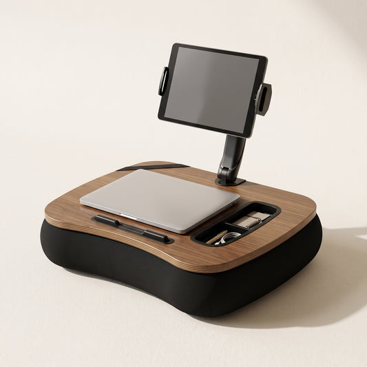 2-in-1 Cushioned Lap Desk with Foldable Tablet & Phone Stand
