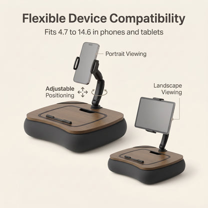 2-in-1 Cushioned Lap Desk with Foldable Tablet & Phone Stand