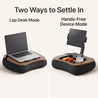 2-in-1 Cushioned Lap Desk with Foldable Tablet & Phone Stand