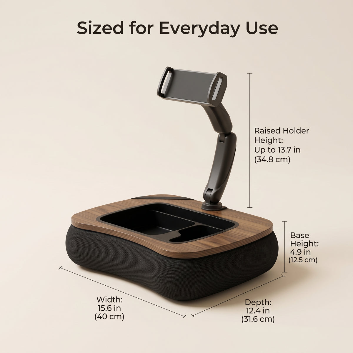 2-in-1 Cushioned Lap Desk with Foldable Tablet & Phone Stand