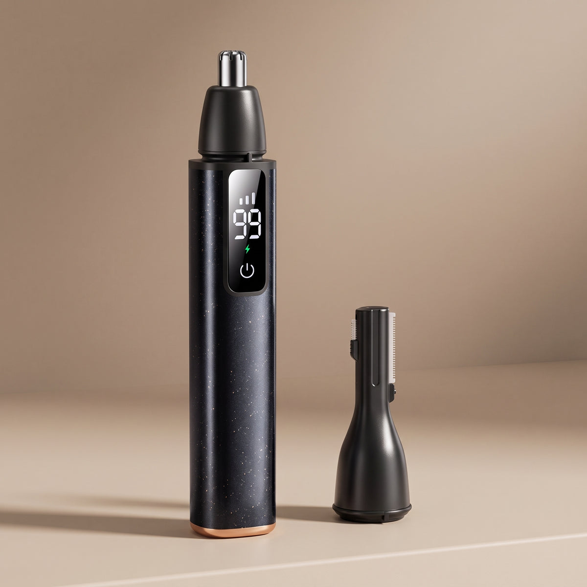 2-in-1 Precision Nose & Eyebrow Trimmer with Digital Display