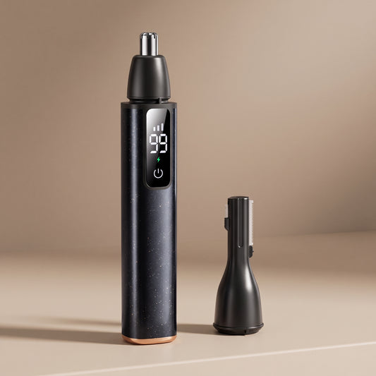 2-in-1 Precision Nose & Eyebrow Trimmer with Digital Display