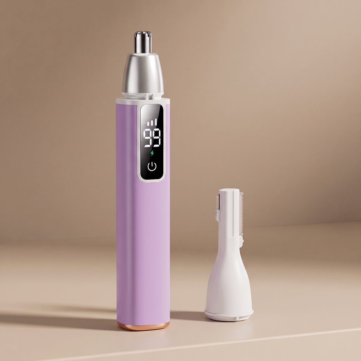 2-in-1 Precision Nose & Eyebrow Trimmer with Digital Display