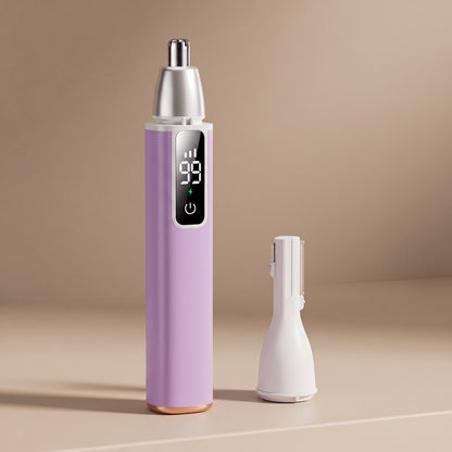2-in-1 Precision Nose & Eyebrow Trimmer with Digital Display