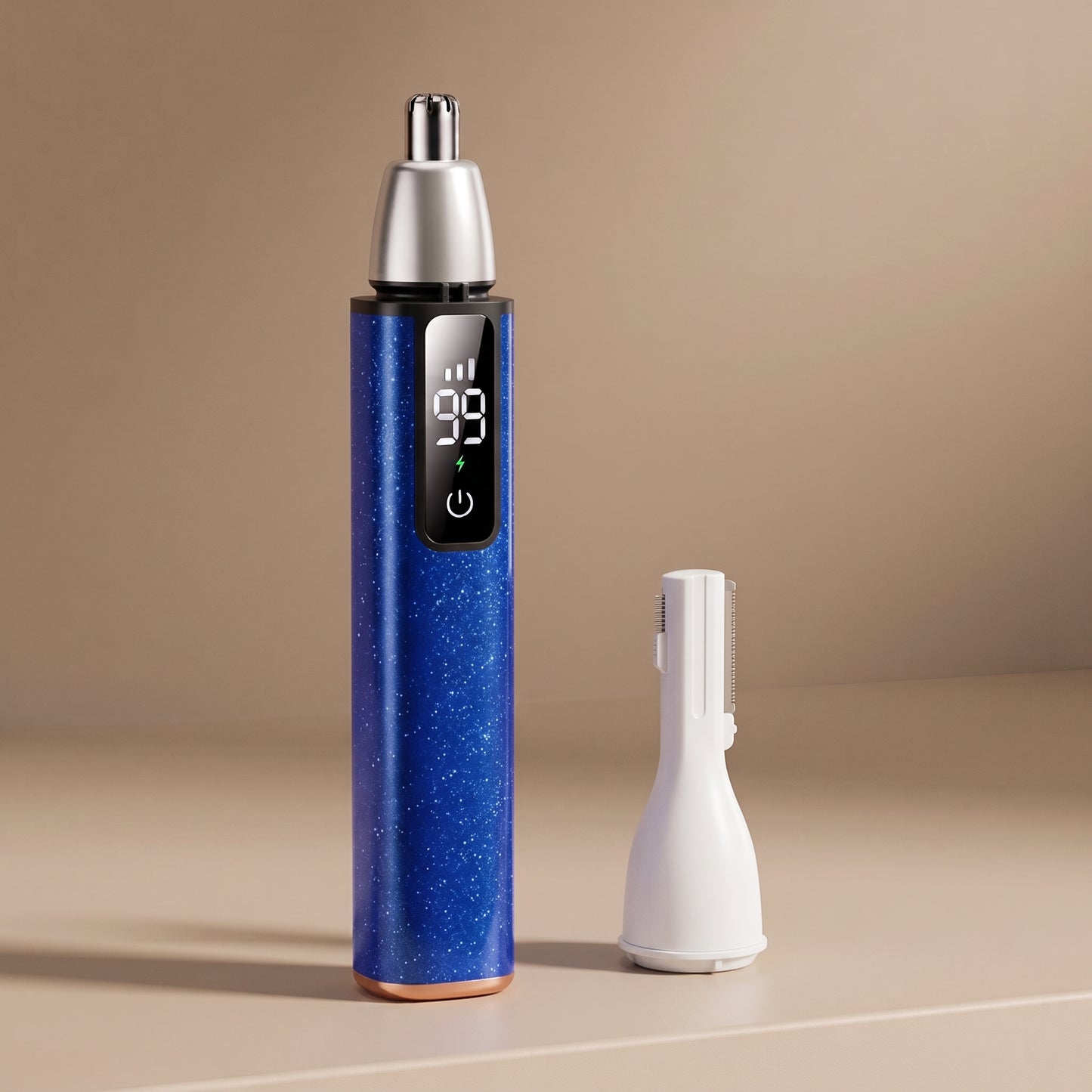 2-in-1 Precision Nose & Eyebrow Trimmer with Digital Display