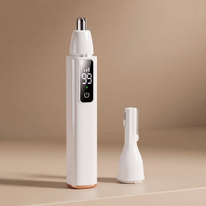 2-in-1 Precision Nose & Eyebrow Trimmer with Digital Display