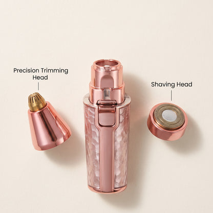 2-in-1 Rechargeable Facial Hair & Eyebrow Trimmer with LED Light