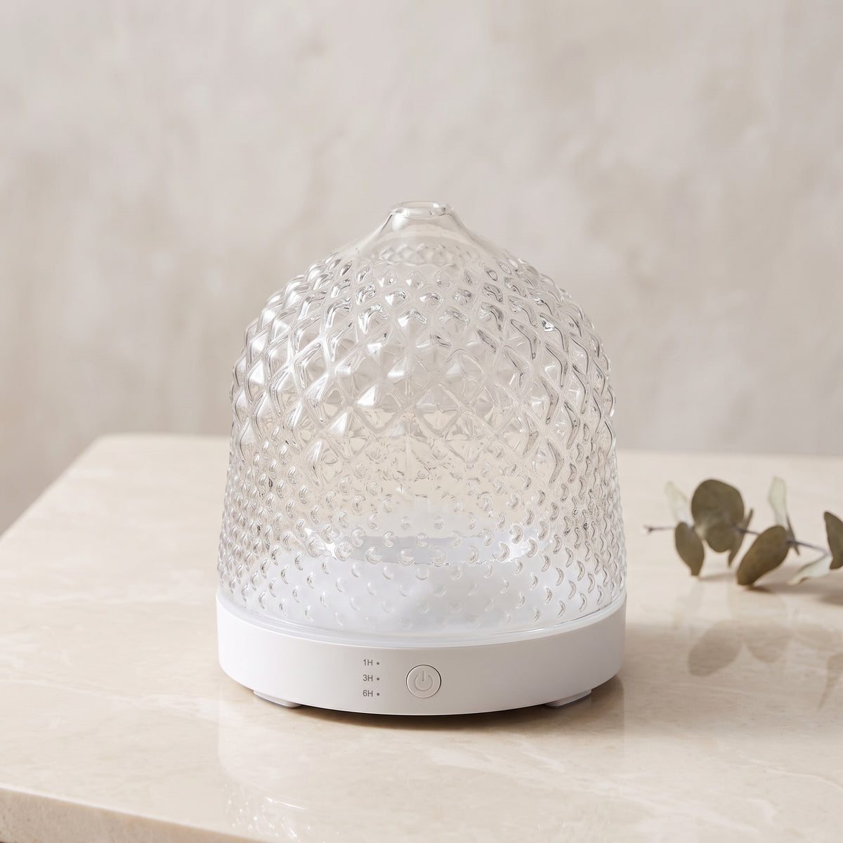 200mL Glass Ultrasonic Aroma Diffuser with 7-Color LED