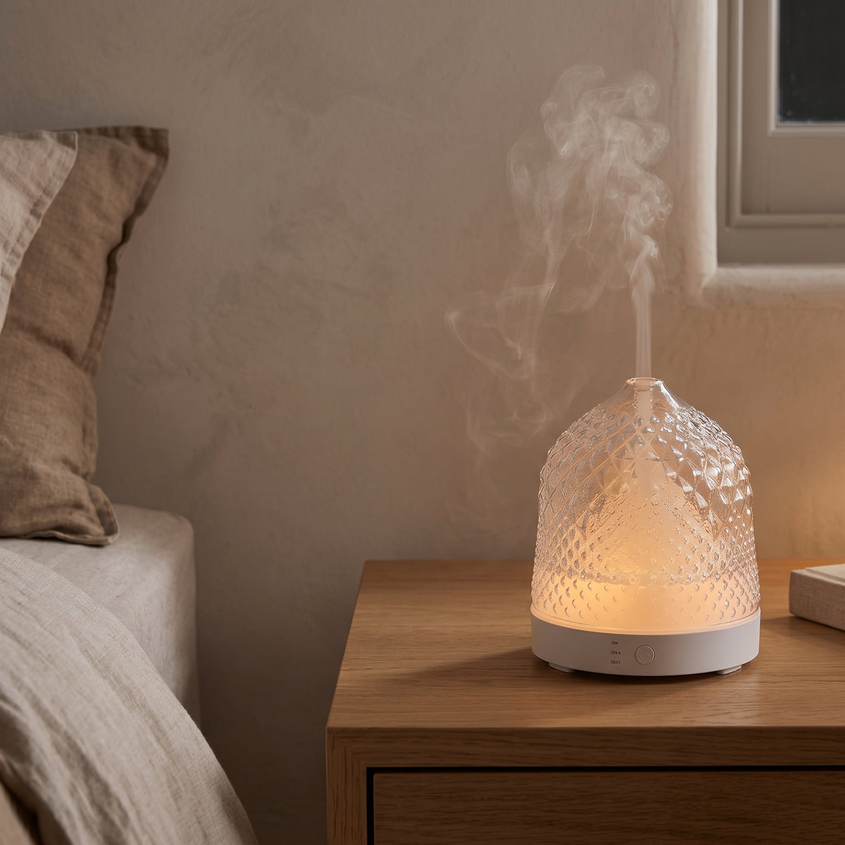 200mL Glass Ultrasonic Aroma Diffuser with 7-Color LED