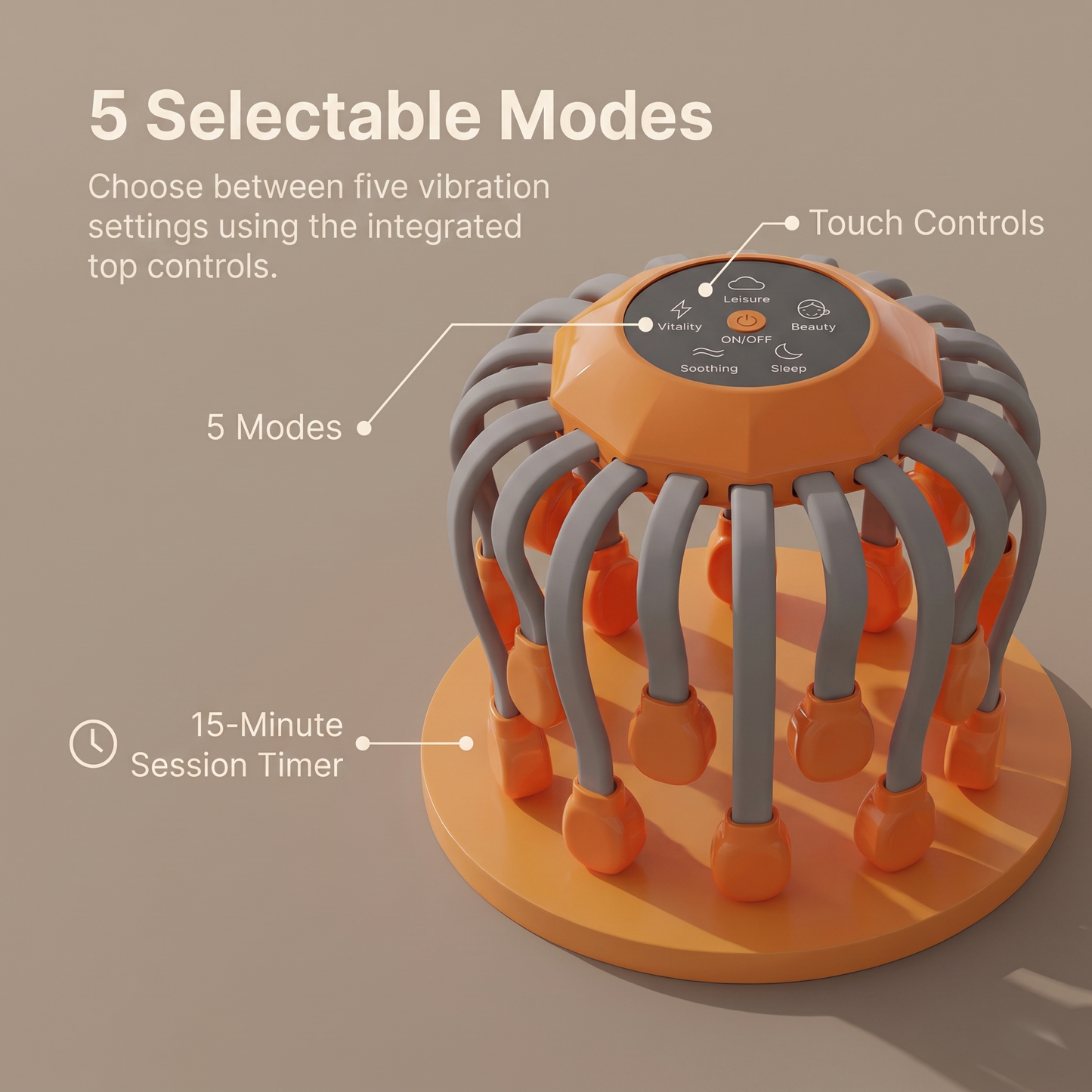 24-Point Electric Scalp Massager with 5 Vibration Modes