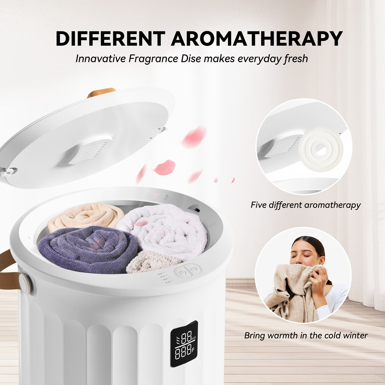 Kovelli™ Luxury Towel Warmer Bucket – Spa-Inspired Heated Towel & Blanket Warmer with Aromatherapy