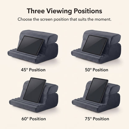 3-Angle Tablet Pillow Stand with Storage Pockets