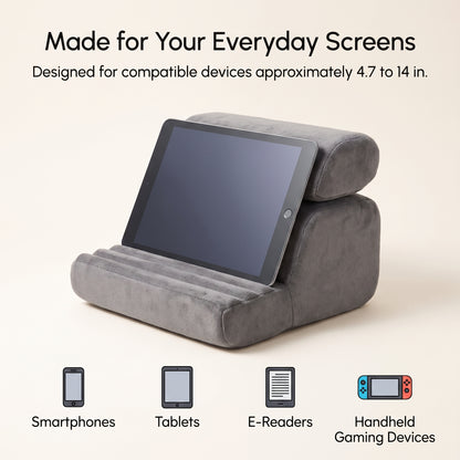3-Angle Tablet Pillow Stand with Storage Pockets