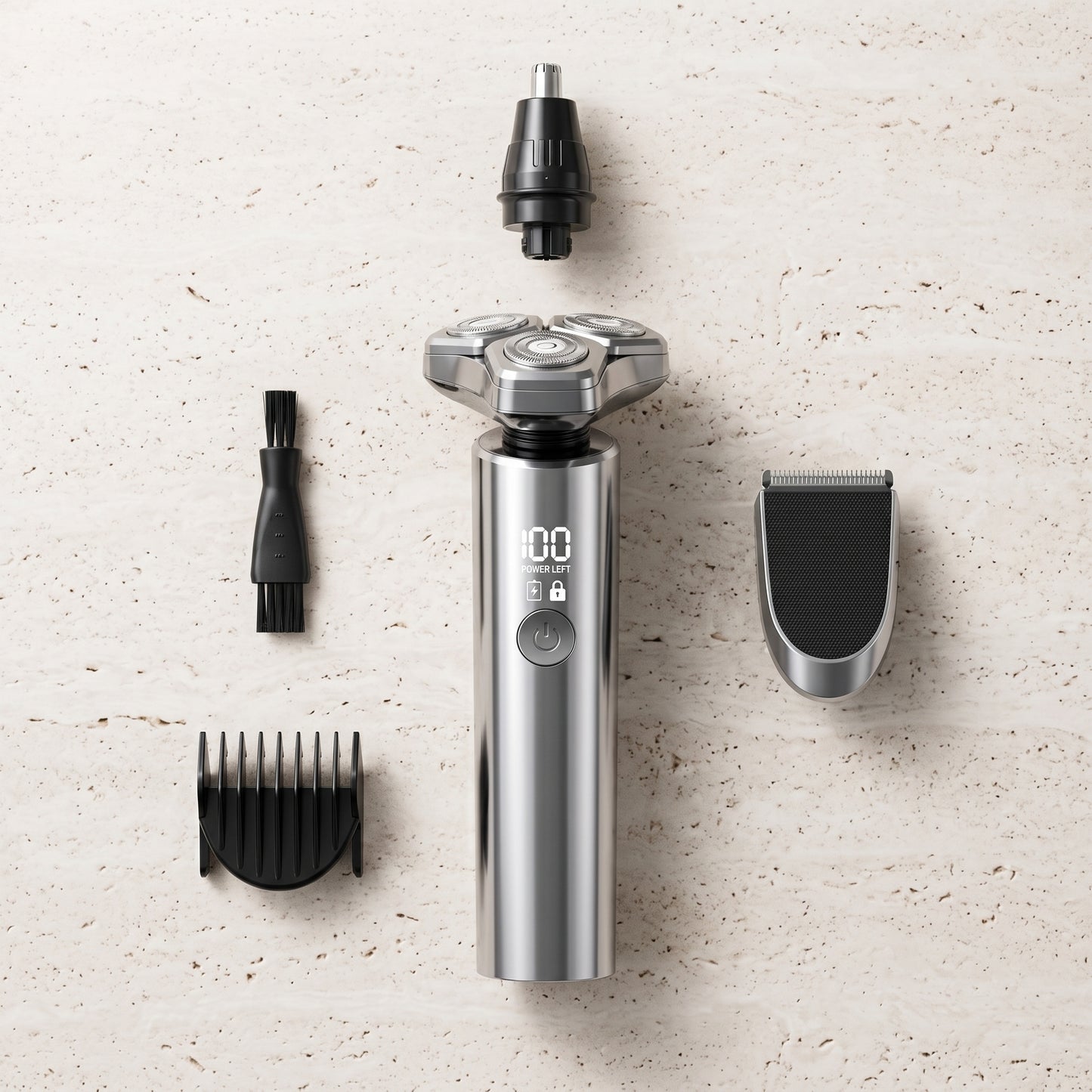 3-Head Magnetic Rotary Electric Shaver & Grooming Kit