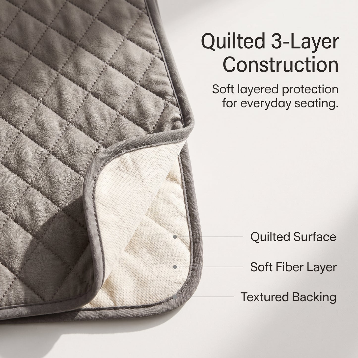 3-Layer Quilted Recliner Chair Protector with Securing Strap