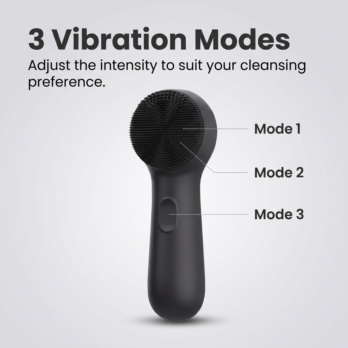 3-Mode Silicone Vibrating Facial Cleansing Brush