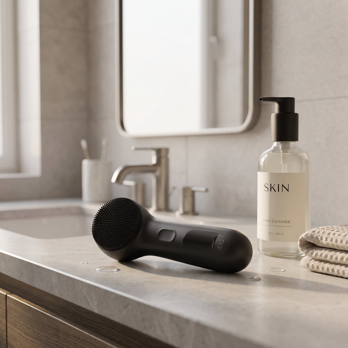 3-Mode Silicone Vibrating Facial Cleansing Brush
