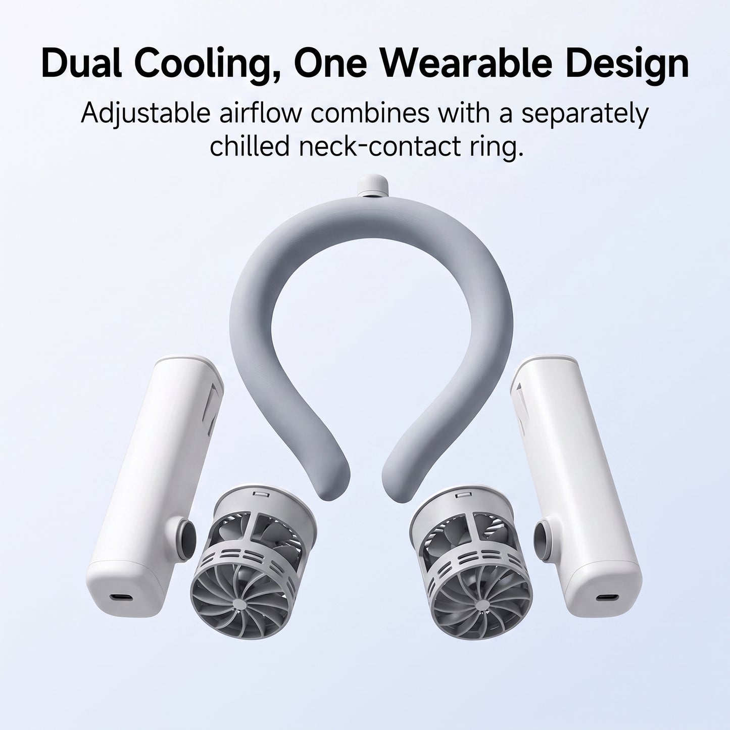 3-Speed Dual-Turbine Neck Fan with Chilled Cooling Ring