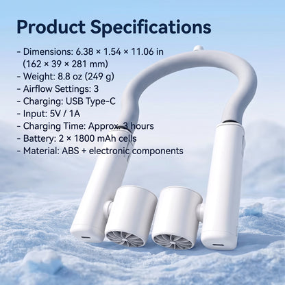 3-Speed Dual-Turbine Neck Fan with Chilled Cooling Ring